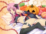  collar elbow_gloves hinata_hanabi koutaro panties purple_eyes purple_hair skirt thighhighs tropical_kiss twintails underboob underwear 