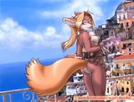  breasts butt canine cityscape cute dr_comet female fox looking_back side_boob 