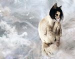  background cloud clouds detailed_background edit feline fetal_position fur hair mammal nude photoshop realistic shopped solo unknown_artist white white_fur 