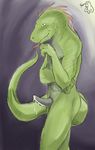  cum lizard looking_at_viewer male nude oosarovakoo scalie sheath solo tongue 
