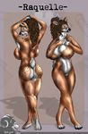  2008 black_nose breasts brown brown_hair butt cervine deer doe female hair hooves huge_breasts long_hair model_sheet ryoku spots standing tail white 