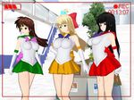  3d 3girls aino_minako bishoujo_senshi_sailor_moon breasts cel_shading cleavage erect_nipples hino_rei kino_makoto multiple_girls sailor_jupiter sailor_mars sailor_venus 