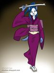  blue blue_hair crossdressing girly hair samurai solo ultrafem yuki 