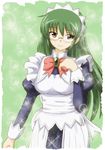  glasses green_eyes green_hair hayate_no_gotoku! kijima_saki long_hair maid solo sparkle yuu_yuu_(netaeshi58) 