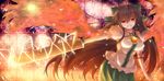  arm_cannon bow brown_eyes fire hair_bow hazuki_ruu highres long_hair red_eyes reiuji_utsuho solo third_eye touhou weapon window wings 