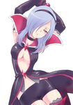  black_choker black_shorts blue_hair choker eas elbow_gloves fresh_precure! gloves hairband higashi_setsuna hogeroh precure red_eyes shorts solo thigh_gap thighhighs 