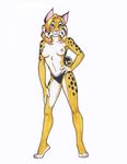  breasts feline female lynx panties solo standing terrie_smith topless underwear 
