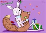  bunny_(character) cat christmas couple courage_the_cowardly_dog feline female friends holidays kitty_(character) lagomorph lesbian mammal mistletoe rabbit wolfspit xmas 