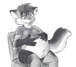  belly belly_grab canine chubby fat male sitting solo unknown_artist 