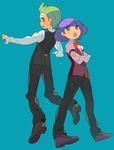  cabernet_(pokemon) character_request dent_(pokemon) dento_(pokemon) green_hair gym_leader pokemon short_hair simple_background 