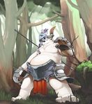  armor bear cat chubby feline forest hindpaw male map morbidly_obese polar_bear polearm spear tree vu06 