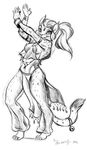  breasts cat dancing erin_middendorf feline female harem skimpy tail_bell topless 