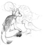  allies avian back bird canine couple female glasses growly growly_lobita hindpaw nude raven red_wolf sitting sketch wolf 