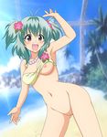 1girl beach blush bottomless bra breasts highres legs long_hair nipples nude nude_filter open_mouth photoshop purple_eyes pussy run_elsie_jewelria solo to_love-ru toloveru uncensored underwear 