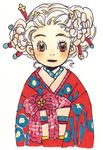  blonde_hair flower hanamoto_hagumi honey_and_clover japanese_clothes kimono solo umino_chika 