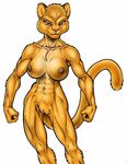  feline female lion max_blackrabbit muscles nude solo 