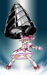  bad_id bad_pixiv_id drill giga_drill_break gloves kaname_madoka magical_girl mahou_shoujo_madoka_magica parody pink_hair red_eyes rohitsuka shoes short_hair solo tengen_toppa_gurren_lagann twintails 