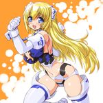  altrene bare_shoulders blonde_hair blue_eyes breasts busou_shinki cleavage dd_(ijigendd) elbow_gloves gloves large_breasts long_hair solo thighhighs very_long_hair 