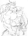  bulge claws dragon horns looking_at_viewer male muscles reptile scalie sketch solo standing tail timberwolfmax 