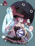  :p dress drill_hair flower frilled_dress frills ghost hair_ribbon hat kumacy long_hair one_piece perona pink_eyes pink_hair red_flower red_rose ribbon rose stuffed_animal stuffed_toy tattoo tongue tongue_out umbrella yoruniyoruyoshi 