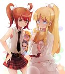  aragaki_ayase belt blonde_hair blue_eyes blush bridget_evans brown_eyes brown_hair character_request child colorized hair_ribbon if_they_mated ips_cells kousaka_kirino kurusu_kanako maromi_(am97) mother_and_daughter multiple_girls necktie ore_no_imouto_ga_konna_ni_kawaii_wake_ga_nai petting plaid plaid_skirt polka_dot ponytail ribbon shirt skirt sleeveless sleeveless_shirt smile twintails younger yuri 