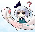  :3 ? chibi crossover jitome konpaku_youmu kyubey mahou_shoujo_madoka_magica red_eyes ribbon silver_hair solo tassel touhou vest white_hair yume_shokunin 