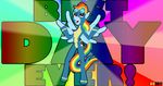 anthro anthrofied blue_fur equine eyewear female friendship_is_magic fur glasses hair hentai_boy mammal multi-colored_hair my_little_pony pegasus rainbow rainbow_dash_(mlp) rainbow_hair solo tail wings 