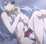  bed cap eye_patch eyepatch grey_hair infinite_stratos laura_bodewig naked nude screencap stitch stitched 