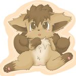  brown brown_eyes canine chest_tuft fox hindpaw itameshi kitsune multiple_tails pawpads pok&eacute;mon sitting solo tail vulpix 