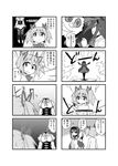  4koma akemi_homura blood bow charlotte_(madoka_magica) comic greyscale hair_ribbon headless jeno kaname_madoka kneehighs long_hair mahou_shoujo_madoka_magica mami_mogu_mogu monochrome multiple_4koma multiple_girls nosebleed nude ribbon school_uniform short_hair skirt spoilers thumbs_up tomoe_mami translated twintails 