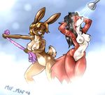  breasts canine female fox lagomorph mifmaf nude rabbit shower 