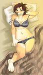  bed blush bra canine clothed clothing corgi dog female lingerie looking_at_viewer mammal panties pinup plaid pose pucacorgi seductive skimpy solo underwear uni voluptuous wide_hips wolf 