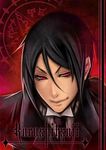  black_hair bust kuroshitsuji male necktie red_eyes sebastian_michaelis solo yaichino 