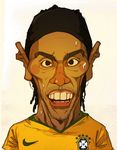  brazil face open_mouth ronaldinho sakiroo_(artist) soccer solo tagme teeth 
