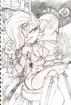 bar boots breasts chipmunk cleavage dress female mobian sally_acorn sketch smoking solo sonic_(series) unknown_artist 