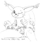  2003 balls david_siegl digimon female gatomon human interspecies licking_lips male monochrome one_eye_closed penetration penis pussy sex size_difference spread_legs spreading straight tongue vaginal vaginal_penetration 