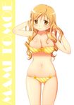  adjusting_hair alternate_hairstyle bad_id bad_pixiv_id bandeau blonde_hair blush bra breasts cleavage drill_hair groin hair_down large_breasts lingerie long_hair mahou_shoujo_madoka_magica navel official_style panties shian_(my_lonly_life.) shiny shiny_skin smile tomoe_mami underwear underwear_only yellow_eyes 