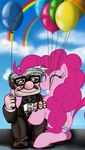  blue_eyes cloud cute disney_studios_up equine eyewear female feral friendship_is_magic fur glasses hair horse hug human male mammal my_little_pony old_man pink_fur pink_hair pinkie_pie_(mlp) pony rainbow unknown_artist white_hair 