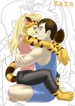  bbmbbf couple feline female furryneko hug human kara male tiger 