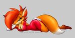  2004 breasts canine cleavage dress eric_schwartz female fox pose red red_hair solo vixen 