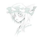  bad_id bad_pixiv_id blush constricted_pupils face flandre_scarlet kurokuro monochrome sketch solo touhou 