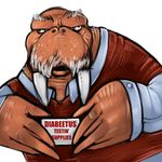  diabeetus grey_hair hair male meme plain_background solo tojo_the_thief tusks uncanny_resemblance vest wall_eyed walleyed walrus white_background wilford_brimley 