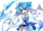  bad_id bad_pixiv_id blue_eyes blue_hair cape elbow_gloves gloves kirisawa_saki magical_girl mahou_shoujo_madoka_magica miki_sayaka open_mouth short_hair skirt solo thighhighs white_legwear 