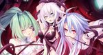  black_heart choujigen_game_neptune choujigen_game_neptune_mk2 green_heart lowres official_art tentacle torn_clothes white_heart 