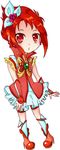  bad_id bad_pixiv_id brooch bug butterfly chibi cure_rouge dress earrings flower frills hair_ribbon hakomura insect jewelry kneehighs magical_girl natsuki_rin pink_flower pink_rose precure red_eyes red_hair ribbon rose shoes short_hair solo white_legwear yes!_precure_5 