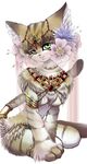  ??? cute feline female flower green_eyes hisoka jewelry kemono looking_at_viewer mammal sitting solo 