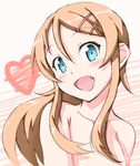  bare_shoulders blue_eyes brown_hair chomo_(asymmate) face fang kousaka_kirino long_hair ore_no_imouto_ga_konna_ni_kawaii_wake_ga_nai solo 