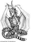  dragon feline horn hybrid ink jewelry loincloth male mammal solo tiger ultraviolet wings 