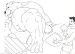  bear butt gay human hyper male mammal muscles plain_background size_difference unknown_artist white_background 