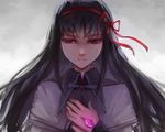  akemi_homura bad_id bad_pixiv_id black_hair charimei face long_hair magical_girl mahou_shoujo_madoka_magica smile solo spoilers upper_body 